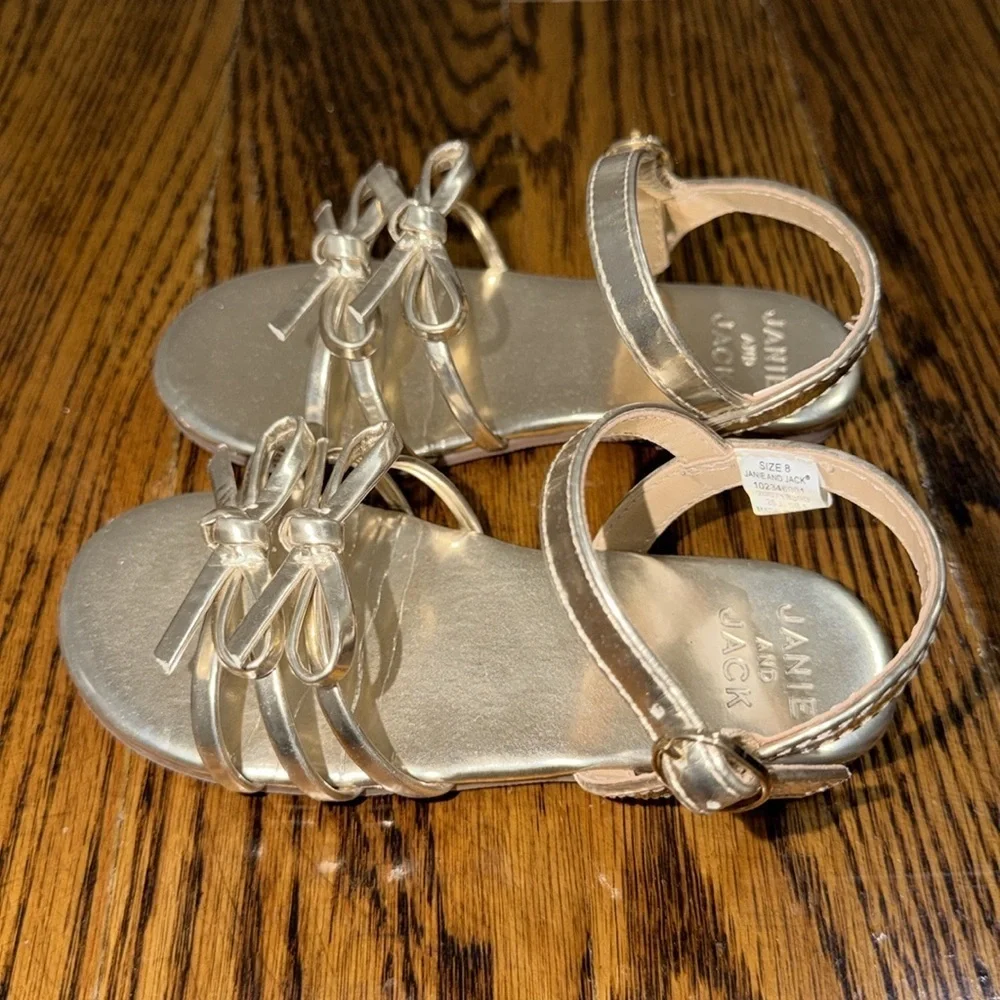 Janie & Jack Gold Kids Sandals 8T